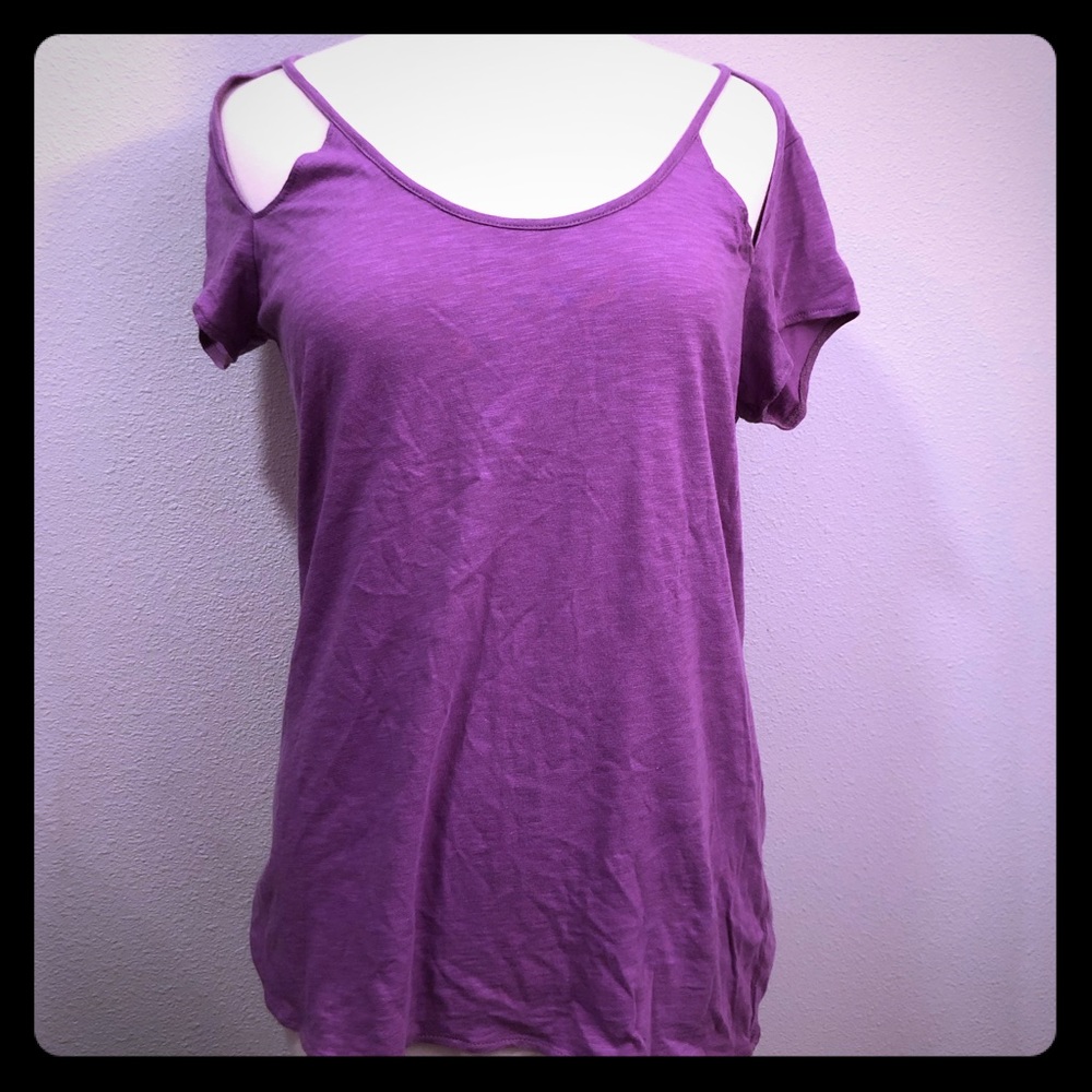 Chaser Cold Shoulder Purple Top Medium NWT